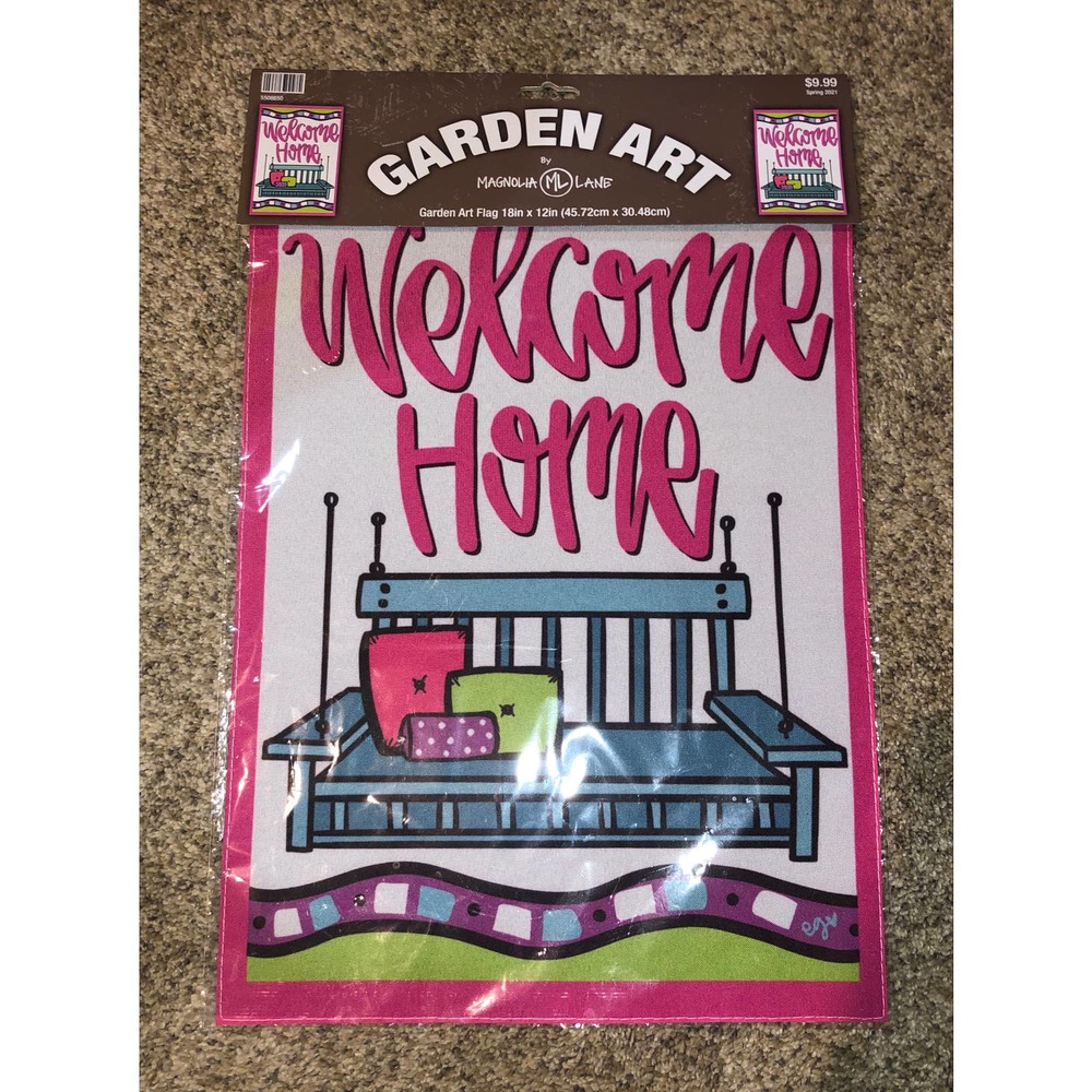 New Bright Garden Art Flag Welcome Home Porch Swing 12" x 18"